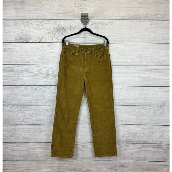 Levi's Women's Low Pro Tan Mid-Rise Corduroy Straight Leg Pants Size 30 - Picture 1 of 7